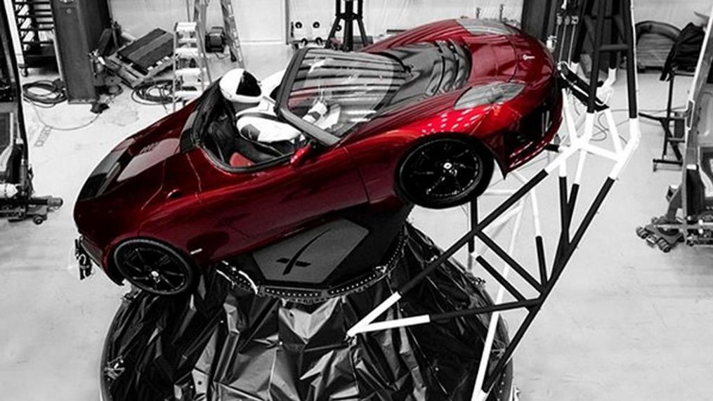 A mannequin “Starman” sits at the wheel of a Tesla Roadster in this photo posted on the Instagram account of Elon Musk, head of auto company Tesla and founder of the private space company SpaceX. The car will be on board when SpaceX launches its new rocket, the Falcon Heavy, from Kennedy Space Center at Cape Canaveral, Fla., scheduled for Tuesday, Feb. 6, 2018. (Courtesy of Elon Musk/Instagram via AP)