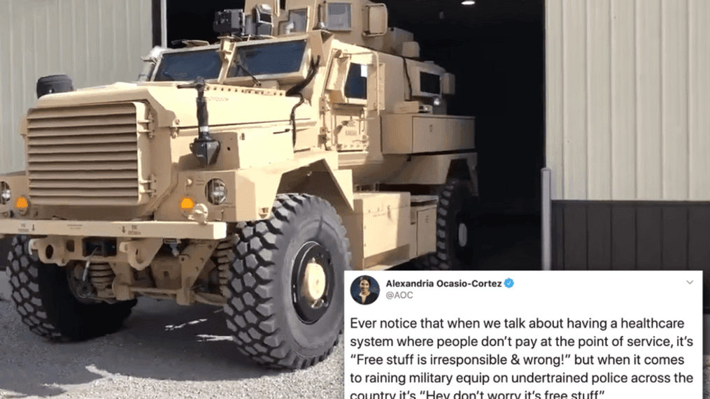 Alexandria Ocasio-Cortez criticizes military vehicle for local police (SBG)