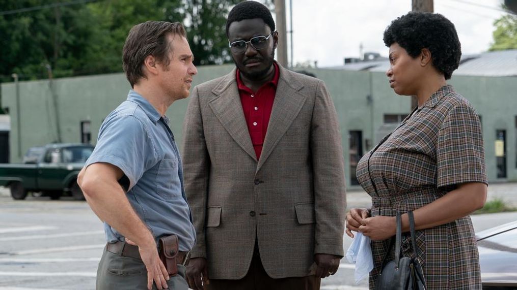 (L-R) Sam Rockwell, Babou Ceesay and Taraji P. Henson star in THE BEST OF ENEMIES