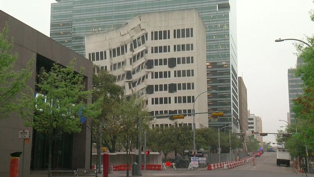 Ashbel Smith Hall in downtown Austin,{&nbsp;}Texas, was imploded Sunday, March 25, 2018. (Photo: CBS Austin)