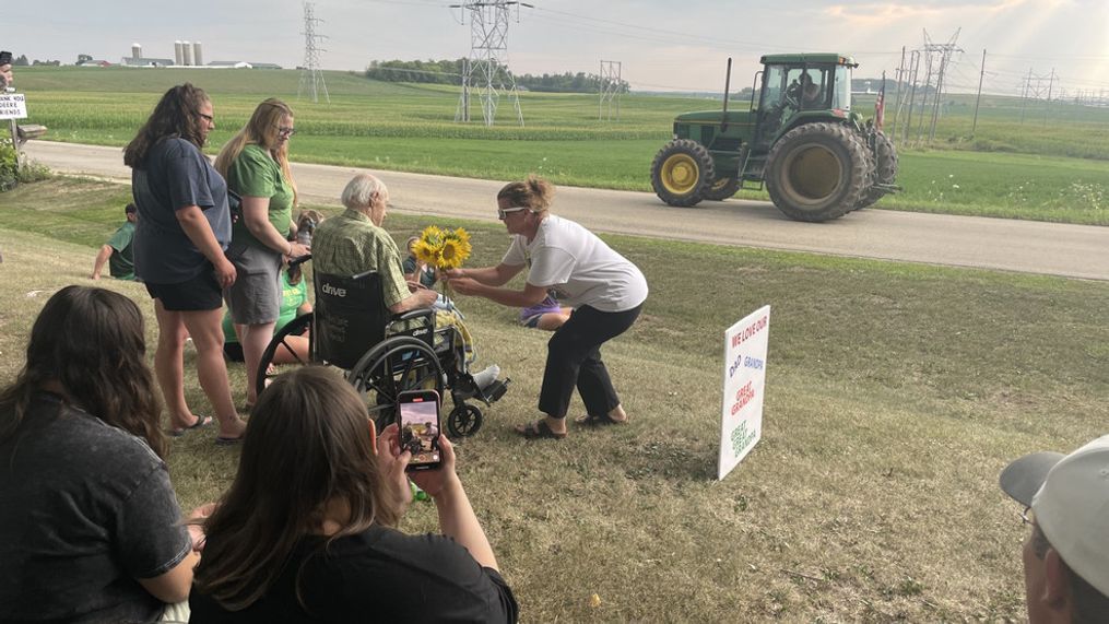 The Northeast Wisconsin community rallied to give hospice patient Niles Kettner one last smile with a John Deere parade on Aug. 9, 2023. (WLUK/Mike Moon)