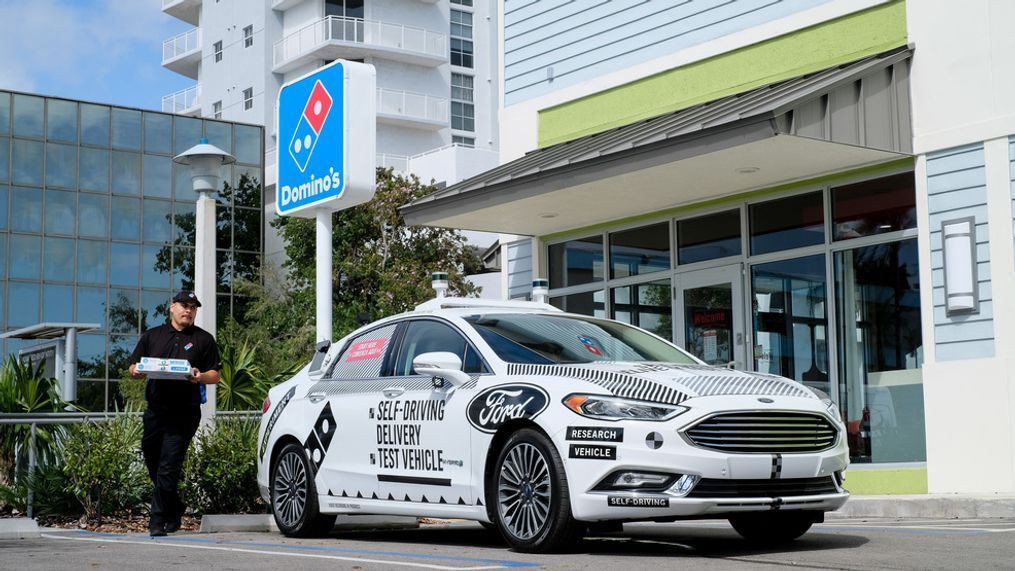 Ford Motor Co. partners with companies like Domino's to test its self-driving service in Miami, Fla. (Image courtesy of Ford Motor Co.)