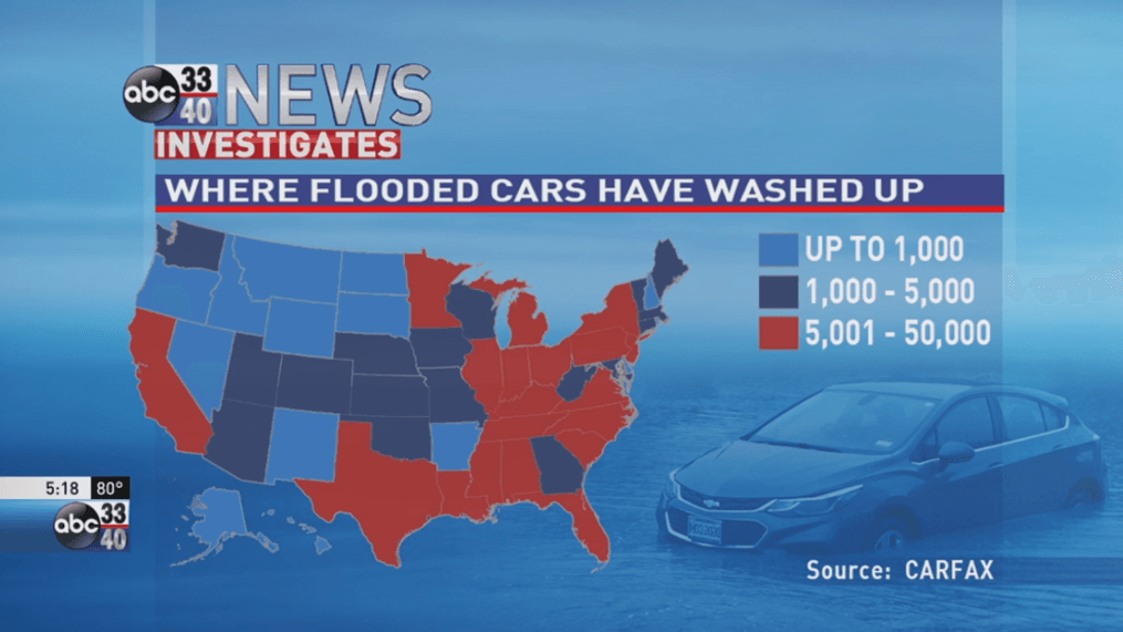 Alabama has one of the highest rates in the nation for having flood-damaged cars back on the road or up for sale. (WBMA)