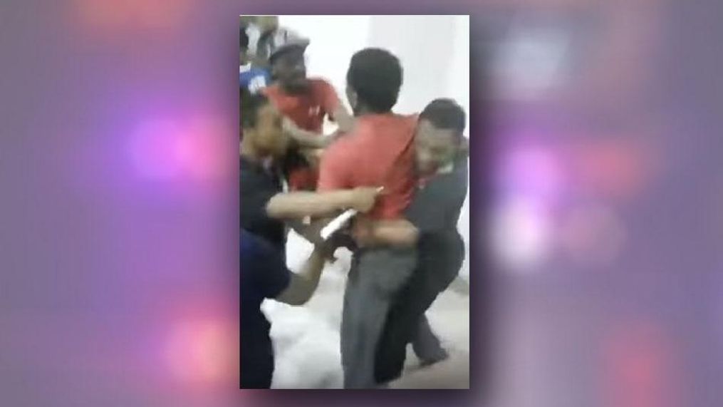 A brawl broke out Monday, May 1, 2017, at a Macon, Ga. church meeting about whether or not to keep its pastor. (Smith and Smith Media Group)