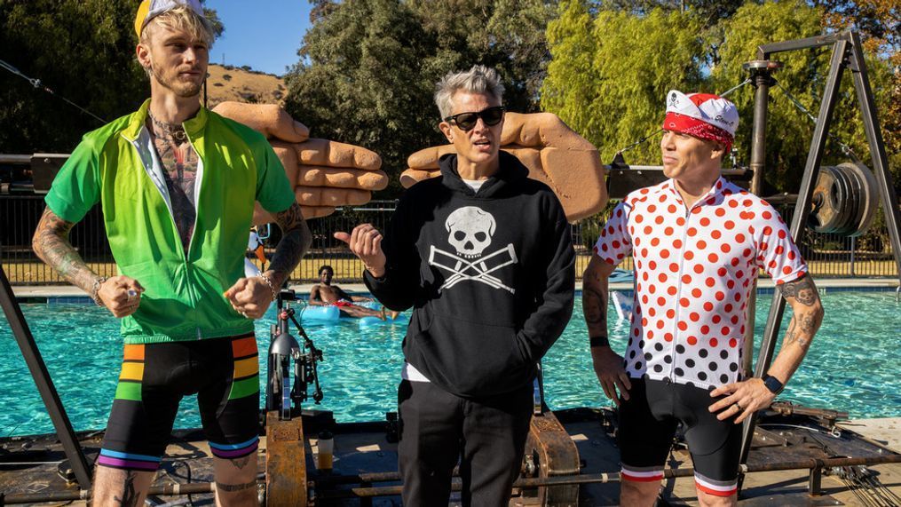 Machine Gun Kelly, Johnny Knoxville, and Steve-O in jackass forever from Paramount Pictures and MTV Entertainment Studios. (Photo: Paramount)