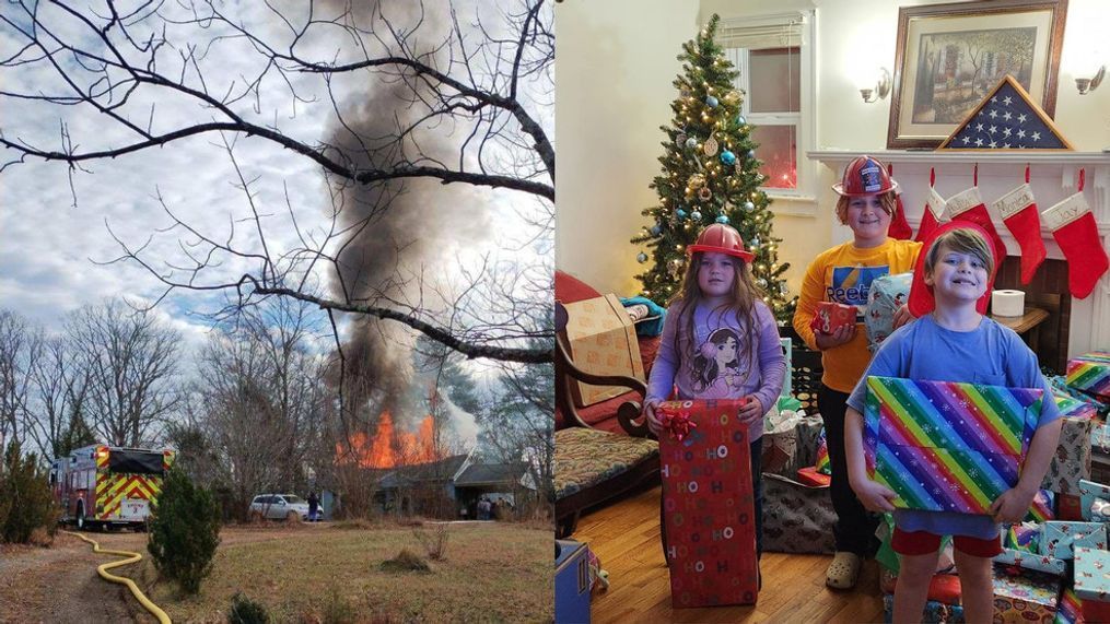 A family lost their home and everything they had in a house fire this week. Then the same firefighters who worked the blaze took it upon themselves to provide presents for the kids facing so much loss. (Ferrum and Henry volunteer fire departments)