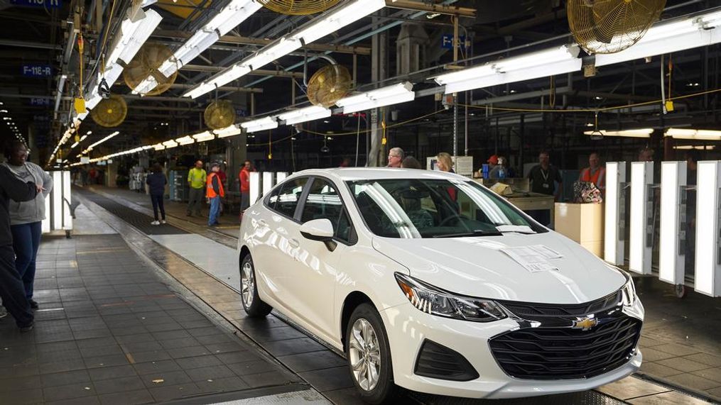 Final Chevrolet Cruze in LS trim rolls of the line at GM Lordstown Assembly Plant in Warren, Ohio on Wednesday, March 06, 2019. (Image courtesy of GM / Roger Mastroianni)