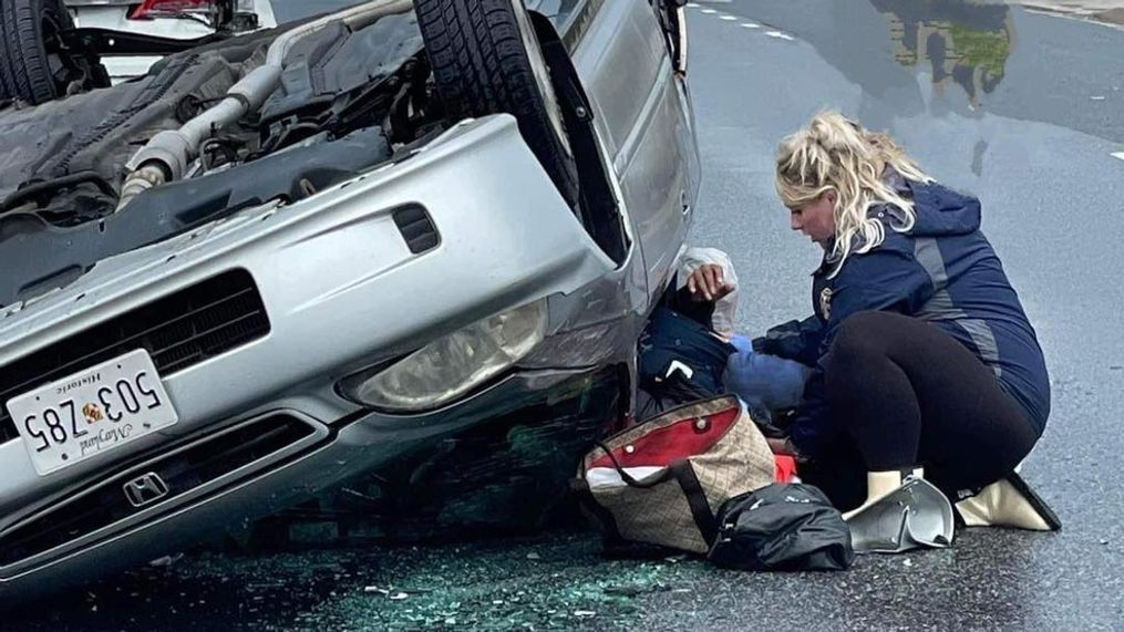 Pregnant Baltimore County firefighter springs to action, helping those in car crash (Photo: Bowleys Quarters Volunteer Fire Rescue & Marine)