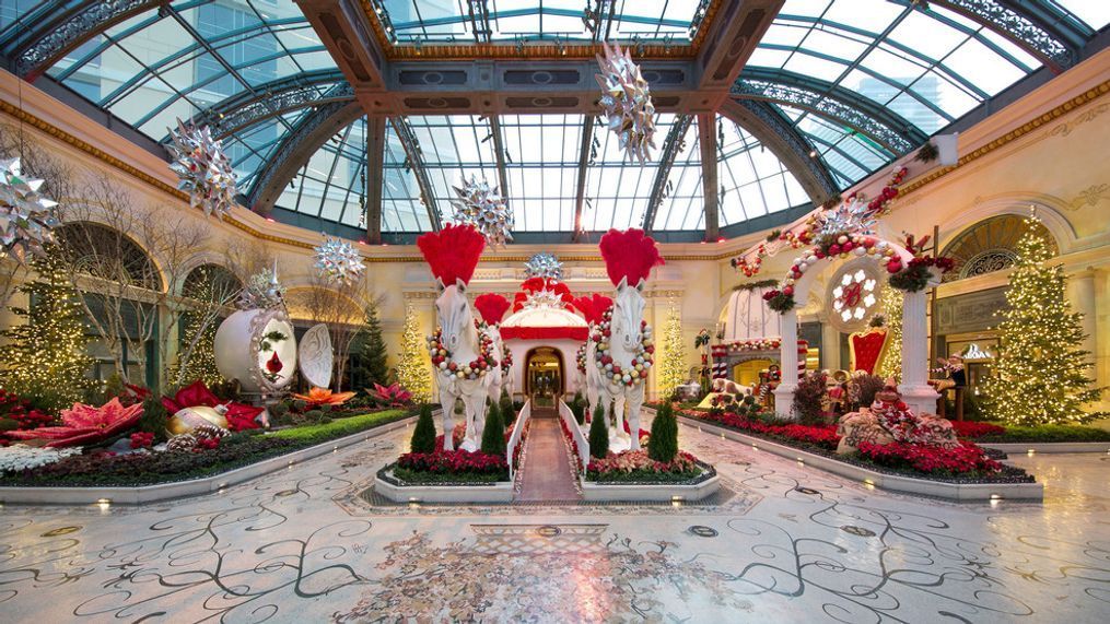 Bellagio Conservatory Winter Display 2020 - East Bed. (MGM Resorts)