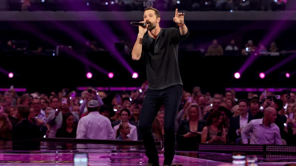 LAS VEGAS, NEVADA - MARCH 07: Walker Hayes performs onstage during the 57th Academy of Country Music Awards at Allegiant Stadium on March 07, 2022 in Las Vegas, Nevada. (Photo by Kevin Winter/Getty Images for ACM)