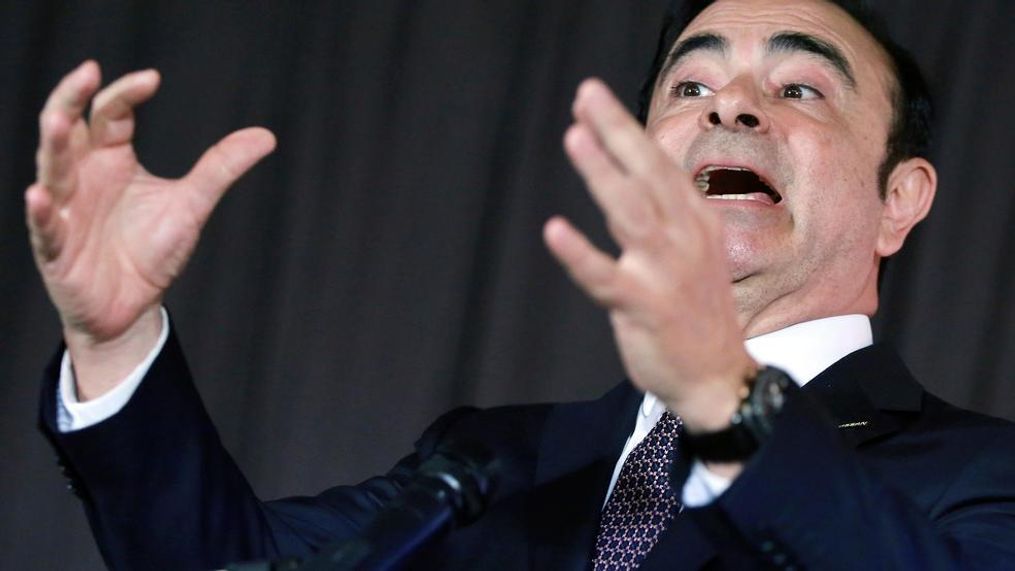 In this May 12, 2016, photo, then Nissan Motor Co. President and CEO Carlos Ghosn speaks during a joint press conference with Mitsubishi Motors Corp. in Yokohama, near Tokyo. Ghosn, released on bail, is asking for a court's approval to attend the Japanese automaker's board meeting Tuesday, March 12, 2019. It is unclear if Ghosn could attend. Japanese media say prosecutors will likely argue against his attendance. (AP Photo/Eugene Hoshiko)