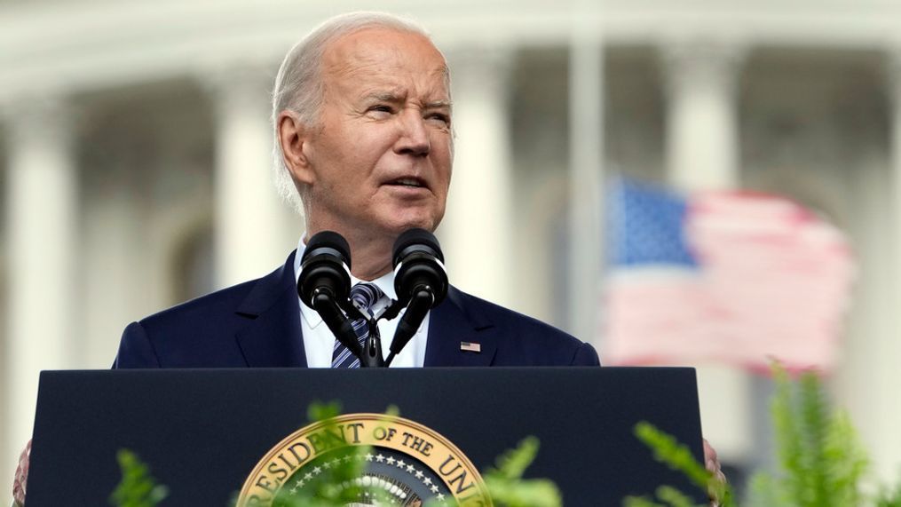 President Joe Biden speaks at a memorial service to honor law enforcement officers who've lost their lives in the past year, during National Police Week ceremonies at the Capitol in Washington, Wednesday, May 15, 2024. (AP Photo/Susan Walsh)