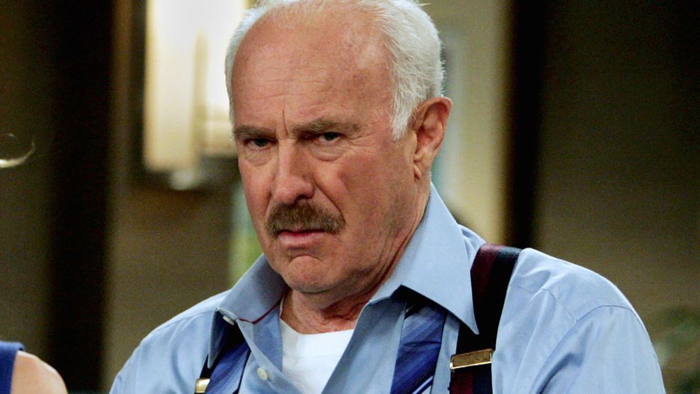 FILE - Dabney Coleman appears on the set of "Courting Alex" at Warner Bros. studios in Burbank, Calif., on Jan. 25, 2006. Coleman, the mustachioed character actor who specialized in smarmy villains like the chauvinist boss in "9 to 5" and the nasty TV director in "Tootsie," died Thursday, May 16, 2024, his daughter, Quincy Coleman, told The Hollywood Reporter. He was 92. No other details were immediately available. (AP Photo/Reed Saxon, File)