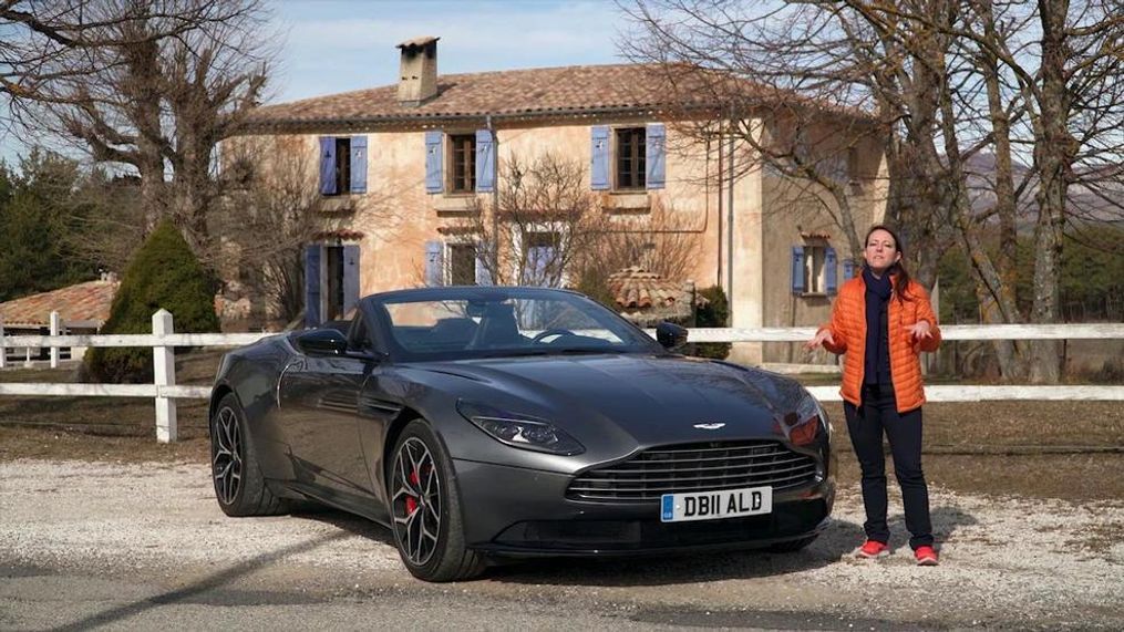 2019 Aston Martin DB11 Volante and Automotive Editor Jill Ciminillo (Sinclair Broadcast Group)