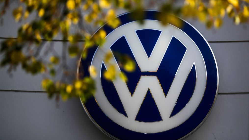 FILE - In this Oct. 5, 2015 file photo the VW sign of Germany's car company Volkswagen is displayed at the building of a company's retailer in, Berlin, Germany.{&nbsp;} (AP Photo/Markus Schreiber, File)