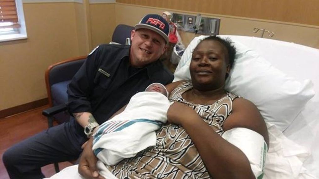 EMT Dan Helsel, who was born in the back of a Prince George's County ambulance, recently delivered a newborn baby girl in the back of a{&nbsp;}Prince George's County ambulance. (@Goldfeder3/Twitter){p}{/p}