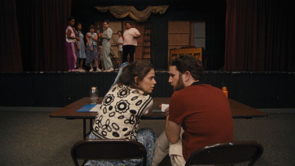 Molly Gordon, Ben Platt, Alexander Bello, Kyndra Sanchez, Bailee Bonick, Quinn Titcomb, Madisen Marie Lora, Donovan Colan and Luke Islam appear in a still from Theater Camp by Molly Goron and Nick Lieberman, an official selection of the U.S. Dramatic Competition at the 2023 Sundance Film Festival. Courtesy of Sundance Institute