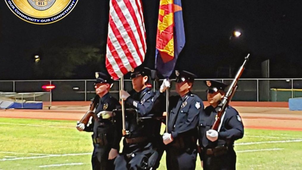 Paralyzed officer stands (Peoria Police Department)