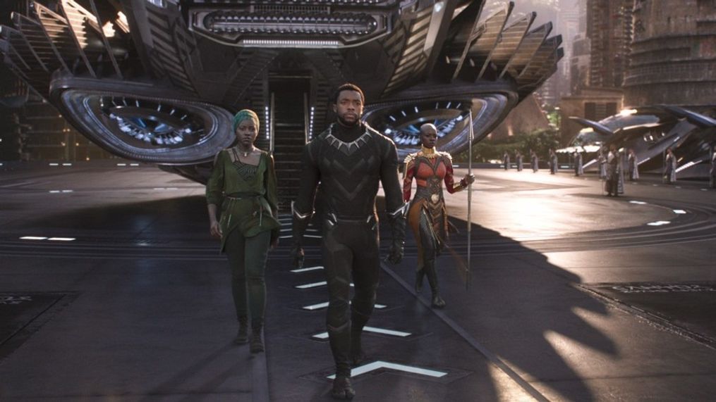 (Left to right) Lupita Nyong'o, Chadwick Boseman and Danai Gurira star in Marvel Studio's "BLACK PANTHER." (Walt Disney Pictures)