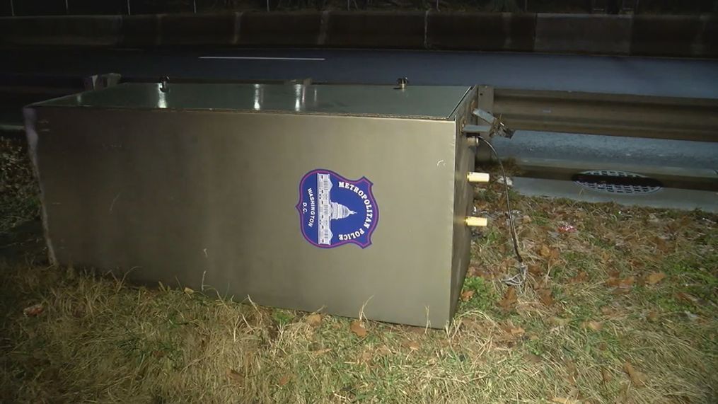 A number of D.C. speed cameras were knocked down or damaged overnight. (Photo, ABC7){&nbsp;}