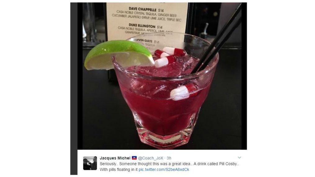 DC restaurant takes 'Pill Cosby' drink off menu after online outrage. (Twitter/@Coach_JoX)