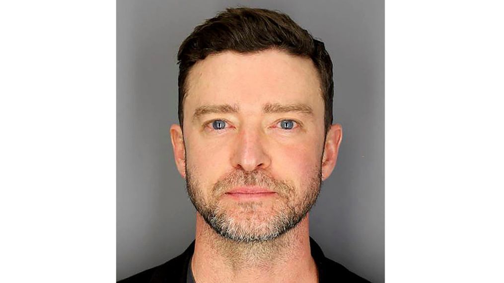 This photo provided by the Sag Harbor New York Police Department on Tuesday, June 18, 2024, shows Justin Timberlake. Pop star Timberlake was charged early Tuesday with drunken driving in Sag Harbor, a village in New York's Hamptons, after police said he ran a stop sign and veered out of his lane in the posh seaside summer retreat. (Sag Harbor Police Department via AP)