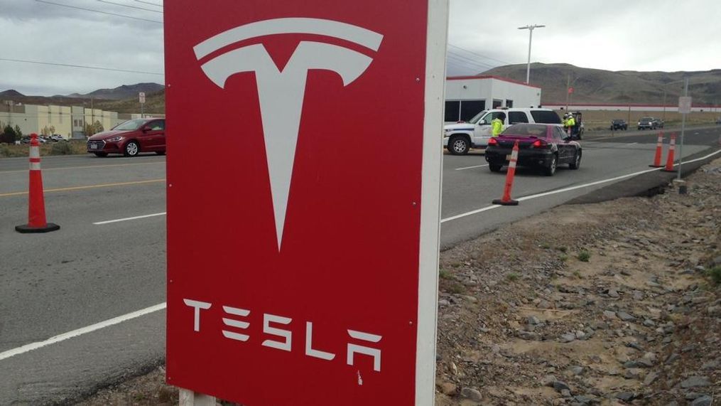 The entrance to the Tesla Gigafactory near Sparks, Nevada, is pictured in this file photo. (KRNV)