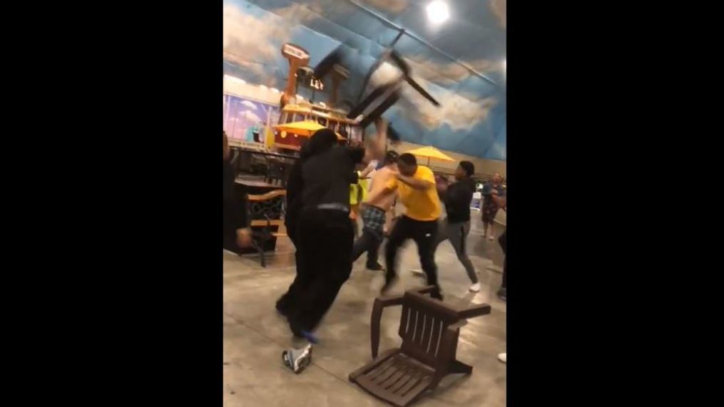 A fight broke out at Mount Olympus Water Park in Lake Delton, May 12, 2018. (Photo courtesy of Joey Ney){p}{/p}