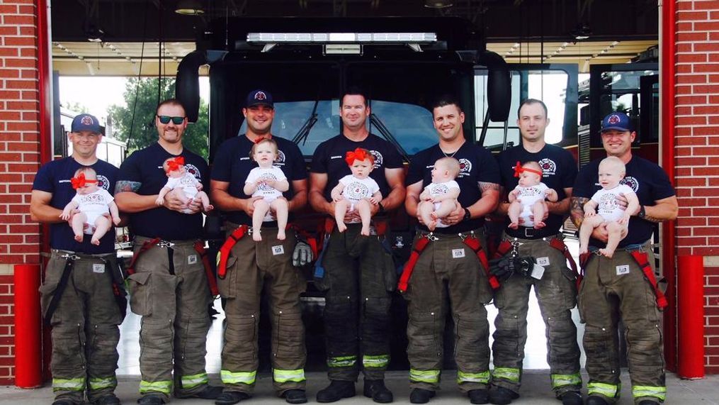 In the span of less than a year, seven firefighters at the same Glenpool fire station have welcome new babies into their lives. (Courtesy Avery Dykes)