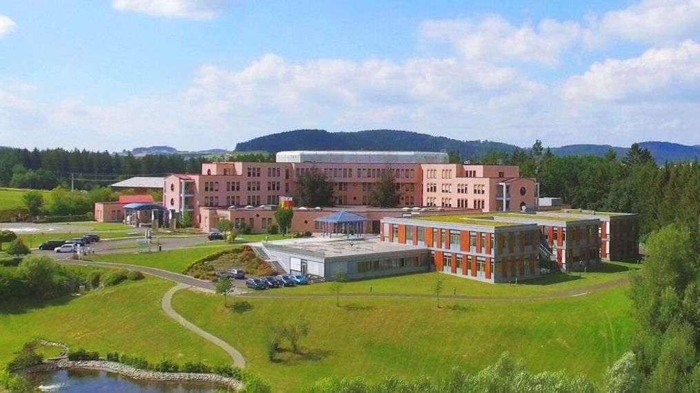 Aerial view of the Freistadt Hospital in the Austrian town of Freistadt located in the state of Upper Austria where doctors amputated a patient's wrong leg. (OO Gesundheitsholding/Newsflash)