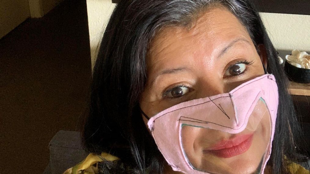 Mother and daughter from Las Cruces, Texas team up to make inclusive face masks for deaf community. (Photo: Karla Martinez)