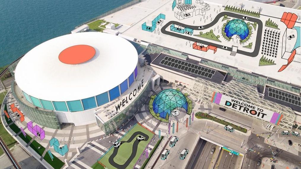 Rendering of Cobo Center setup for 2020 North American International Auto Show. (Courtesy: NAIAS){p}{/p}