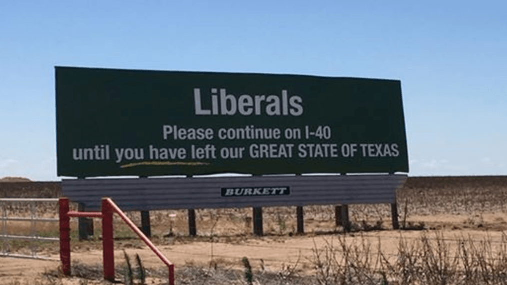 {p}A billboard on Interstate 40 eastbound near Vega is making waves on social media. (Courtesy: Kyle Mccallie Facebook){/p}