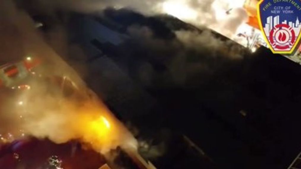  Several firefighters injured battling Brooklyn warehouse blaze (FDNY via Storyful)