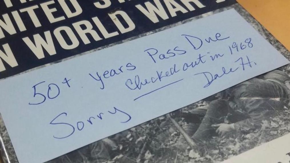 Book returned to Kentucky library 50 years past due. (Lexington Public Library)