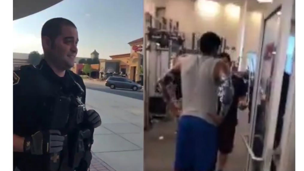 A man called police after receiving a hard foul during a pickup basketball game at an LA Fitness in Sterling, VA. Tuesday, July 17, 2018. (Photo courtesy of @liberiansoul/Twitter) 