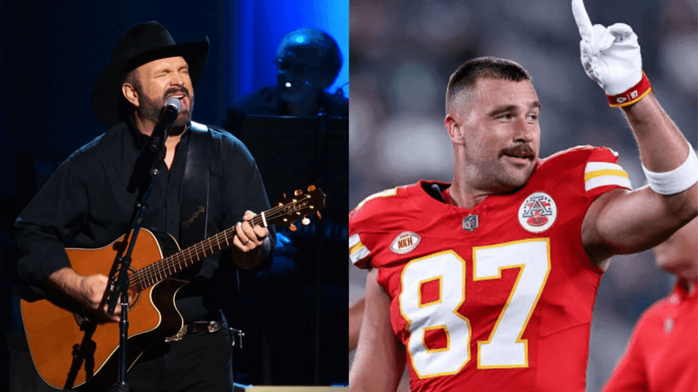 Garth Brooks invited Travis Kelce to sing 'Friends in Low Places' at Brooks' bar's grand opening. (Getty Images)