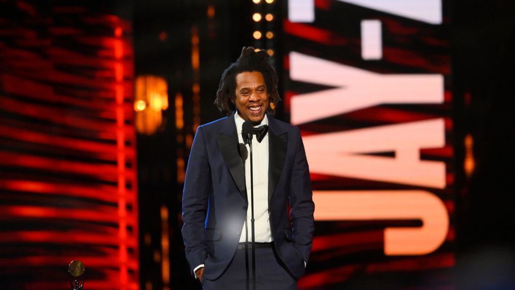 FILE - Jay-Z speaks during the Rock & Roll Hall of Fame induction ceremony, Saturday, Oct. 30, 2021, in Cleveland. (AP Photo/David Richard)