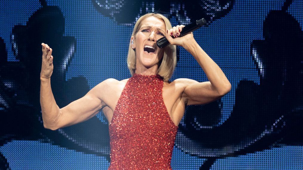FILE - Singer Celine Dion performs during her first World Tour show called Courage at the Videotron Centre on Sept. 18, 2019, in Quebec City. (Jacques Boissinot/The Canadian Press via AP, File)