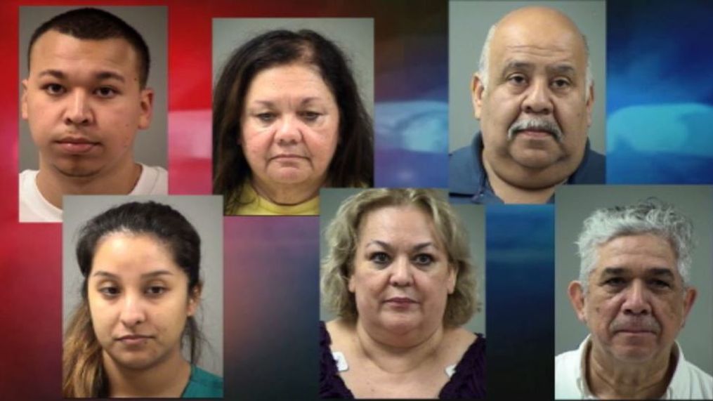 Eleven people were arrested at a San Antonio home on animal cruelty charges. (Bexar County Sheriff’s Department)