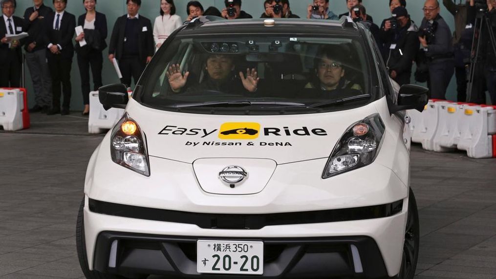 In this Feb. 23, 2018, file photo, Nissan Motor Co.'s Easy Ride robo-vehicle moves during a test ride in Yokohama, near Tokyo. Nissan's chief planning officer said Friday the Japanese automaker does not plan to change its road tests for self-driving vehicles after the recent fatal accident of an Uber autonomous vehicle. (AP Photo/Koji Sasahara, File)