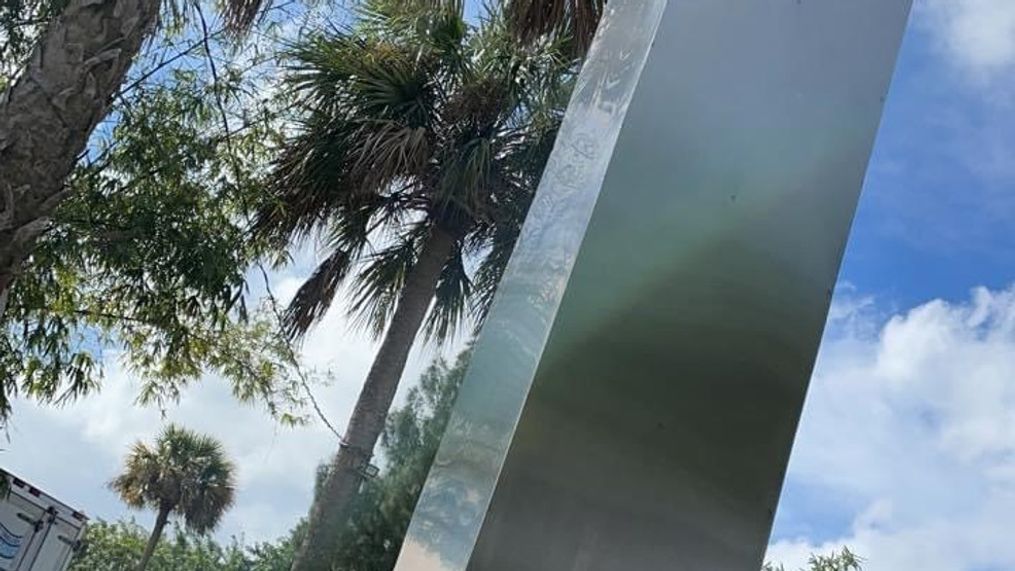 Mysterious monolith appears in Fort Pierce on Dec. 17, 2020. (Nigel Ledford)