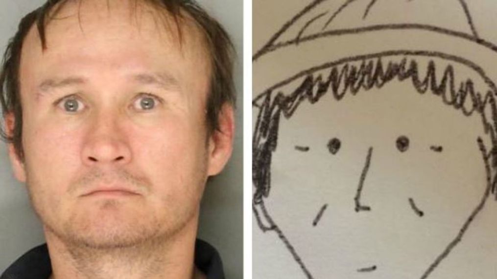 Hung Phuoc Nguyen, left, and a hand-drawn suspect sketch. (Lancaster Police Department)