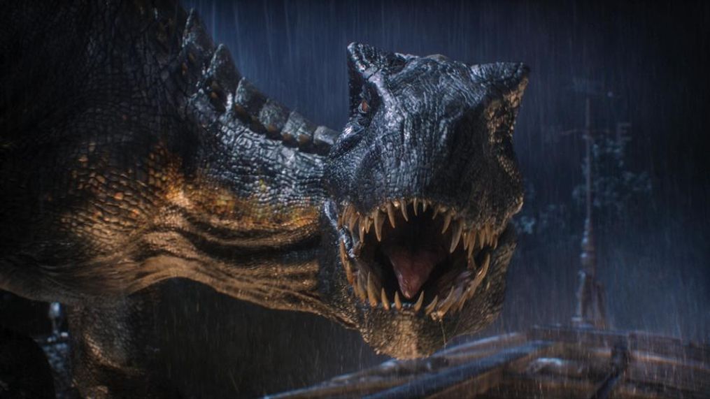 The Indoraptor prepares to strike in "Jurassic World: Fallen Kingdom."  When the island's dormant volcano begins roaring to life, Owen and Claire mount a campaign to rescue the remaining dinosaurs from this extinction-level event.  Welcome to "Jurassic World: Fallen Kingdom."{&nbsp;}(Universal Pictures)