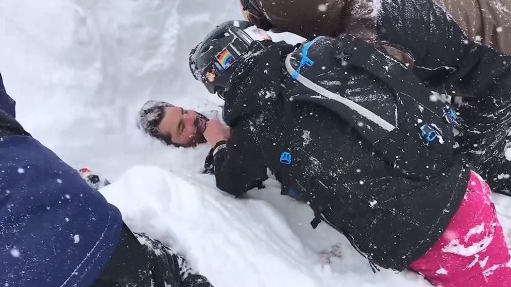 A man was buried by an avalanche while snowboarding in California. (CNN Newsource)