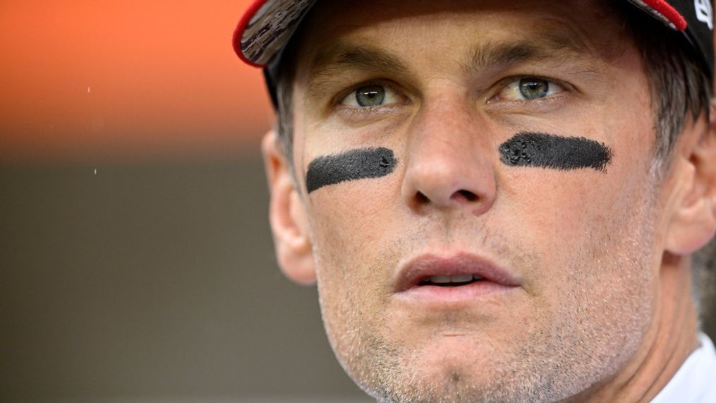 FILE - Tampa Bay Buccaneers quarterback Tom Brady stands on the field before an NFL football game against the Cleveland Browns, on Nov. 27, 2022, in Cleveland. (AP Photo/David Richard, File)