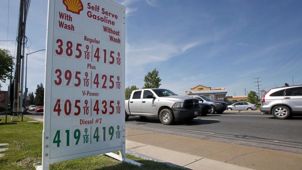 FILE - This April 23, 2019 file photo shows gas prices are displayed at a Shell station in Sacramento, Calif. Four major automakers have reached a secret deal with California to increase gas mileage and greenhouse gas emissions standards, bypassing the Trump administration’s plan to freeze standards at 2021 levels, according to two people briefed on the matter. (AP Photo/Rich Pedroncelli, File)