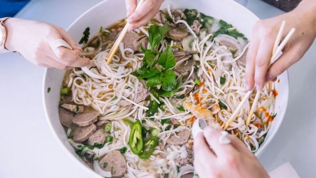 World's largest bowl of pho at Seattle's Dong Thap Noodles is 3 pounds of noodles, 3 pounds of meat and 3 liters of broth...(Image: Josh Lewis/Seattle Refined)