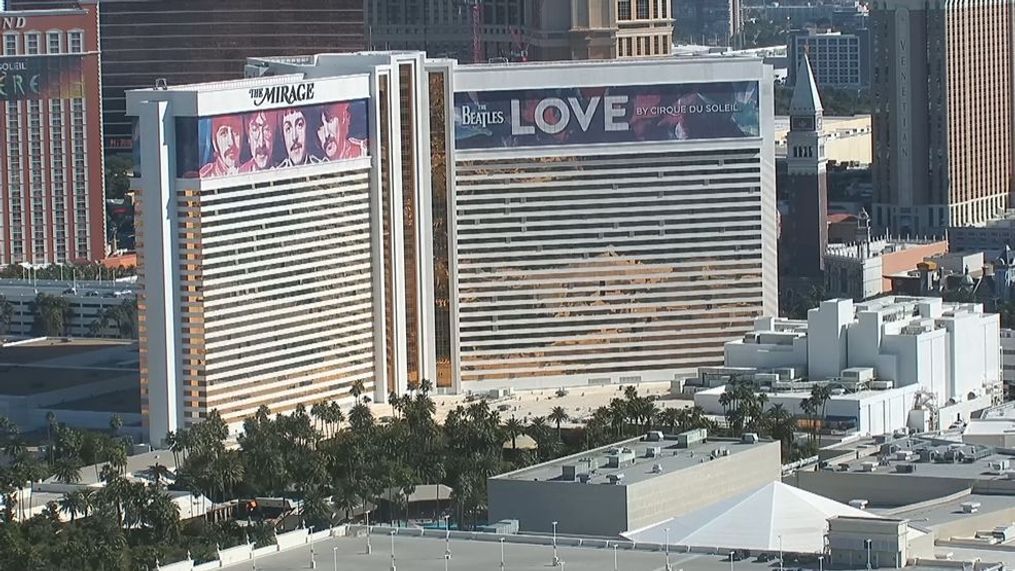 An aerial performer fell during the finale of "The Beatles LOVE" on the Las Vegas Strip Saturday night, according to a spokesperson. (Photo: KSNV)