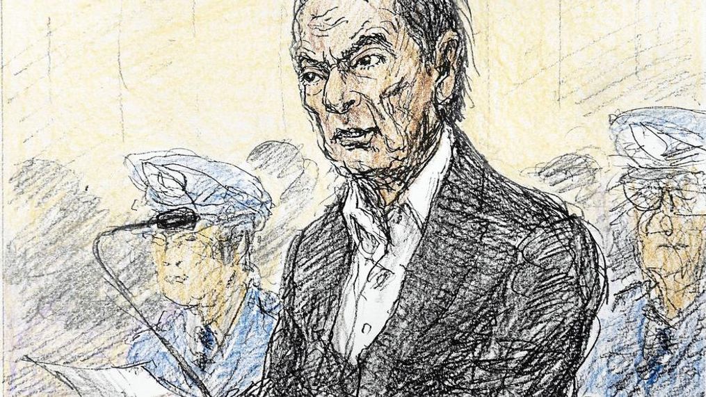 FILE - This Jan. 8, 2019, file courtroom sketch, depicts former Nissan chairman Carlos Ghosn in a courtroom at the Tokyo District Court in Tokyo. Ghosn’s lawyers appealed on Thursday, Jan. 17, 2019, to a court rejection earlier this week to their request for his release on bail. The appeal comes two days after the Tokyo District Court turned down a bail request by Ghosn’s lawyer, prolonging his detention. (Nobutoshi Katsuyama/Kyodo News via AP, File)